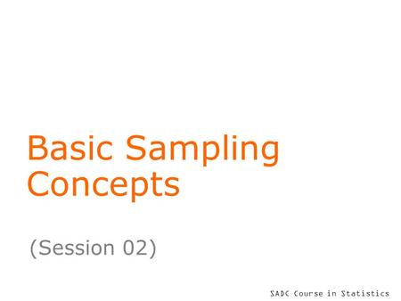 Basic Sampling Concepts