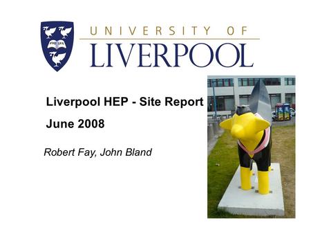Liverpool HEP - Site Report June 2008 Robert Fay, John Bland.