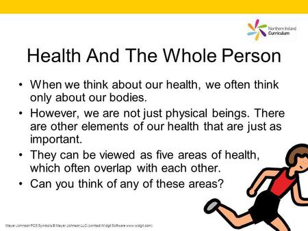 Health And The Whole Person When we think about our health, we often think only about our bodies. However, we are not just physical beings. There are other.