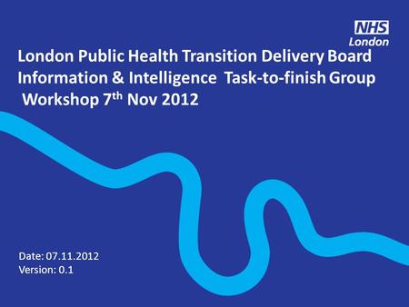 London Public Health Transition Delivery Board