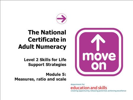 The National Certificate in Adult Numeracy