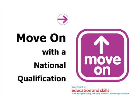 Move On with a National Qualification. Move On recruiter training By the end of the session you will be able to: explain the Move On approach describe.