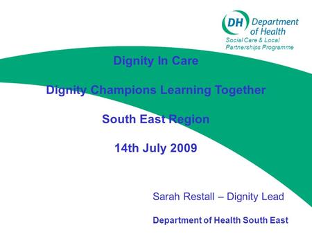 Dignity In Care Dignity Champions Learning Together