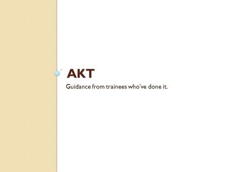 Guidance from trainees who’ve done it.