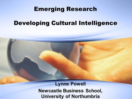 Emerging Research Developing Cultural Intelligence