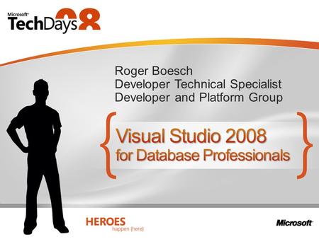 Roger Boesch Developer Technical Specialist Developer and Platform Group.