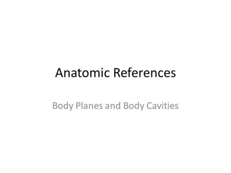 Body Planes and Body Cavities