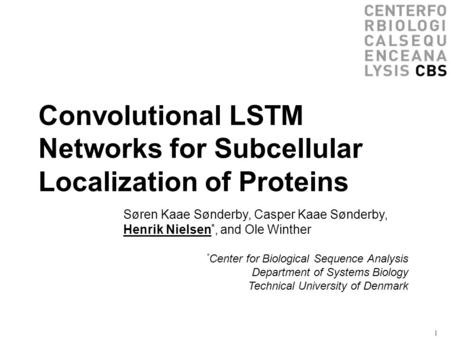 Convolutional LSTM Networks for Subcellular Localization of Proteins