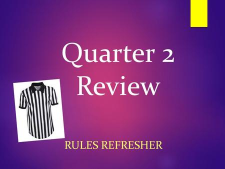 Quarter 2 Review RULES REFRESHER School Priorities  Safety (both physical & emotional)  Learning  Fun.