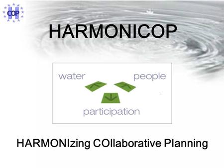 HARMONICOP HARMONIzing COllaborative Planning. MAIN OBJECTIVE The main objective of the HarmoniCOP project is to increase the understanding of participatory.