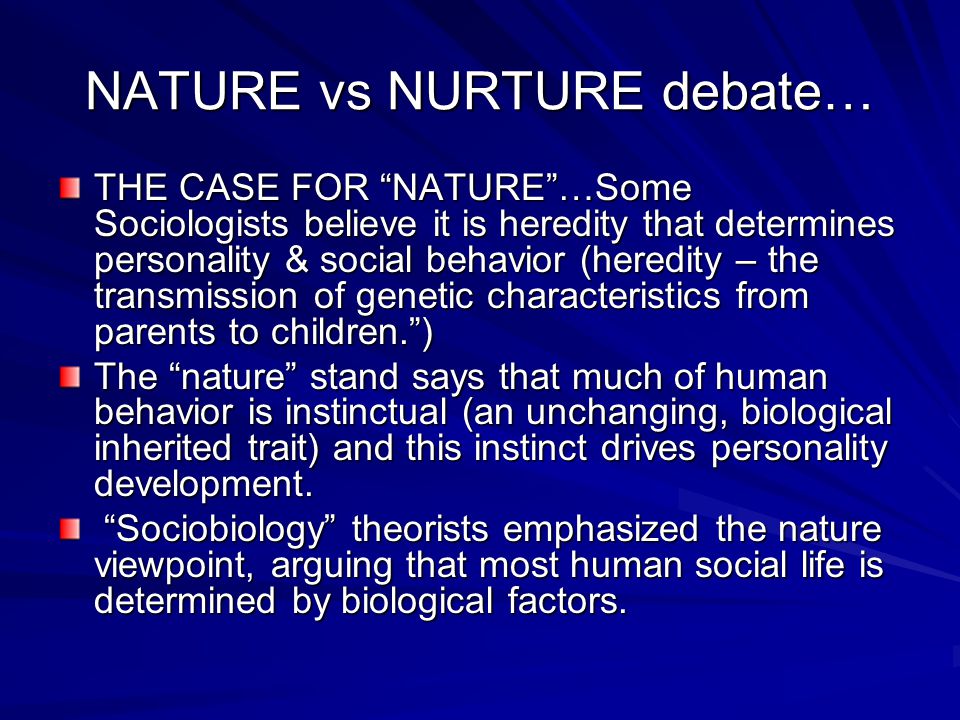 Nature Vs Nurture Comparison Chart