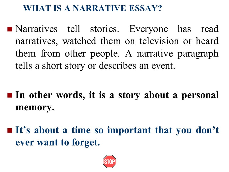 definition of a narrative essay