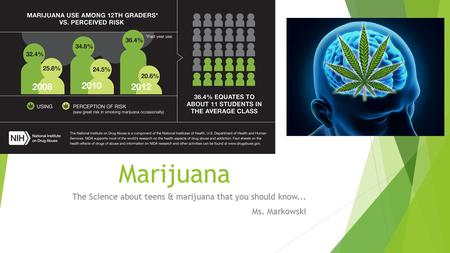 Marijuana The Science about teens & marijuana that you should know... Ms. Markowski.
