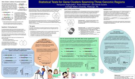 Statistical Tests We propose a novel test that takes into account both the genes conserved in all three regions ( x 123 ) and in only pairs of regions.