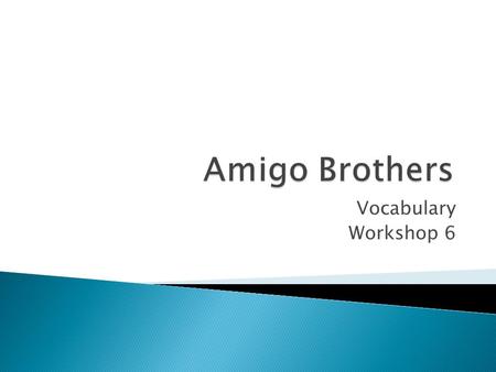 Amigo Brothers Vocabulary Workshop 6.