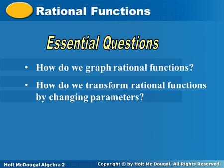 Rational Functions Essential Questions