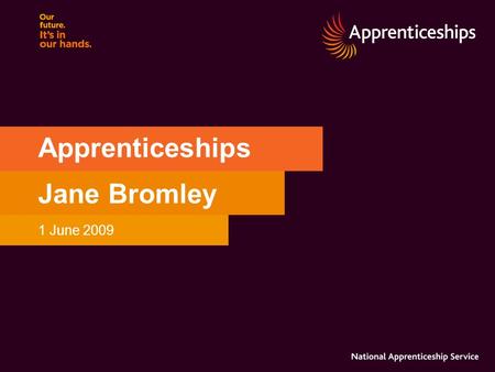 Apprenticeships Jane Bromley 1 June 2009. 2 What I will cover Apprenticeship ambitions What are Apprenticeships? Why employers like Apprenticeships online.