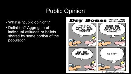Public Opinion What is “public opinion”?