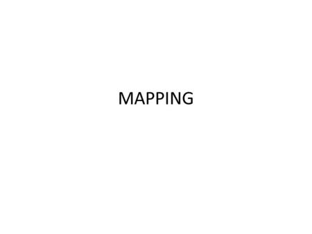 MAPPING. Map Requirments: Basic Features 1. TITLE (usually, area displayed and the topic/purpose 2. LEGEND (explains the meaning of the symbols and colours)