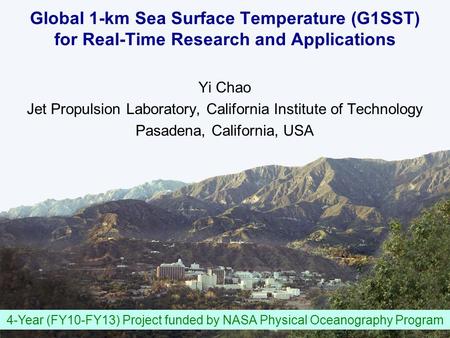 Yi Chao Jet Propulsion Laboratory, California Institute of Technology