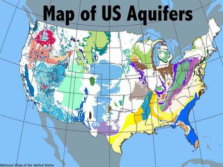 Aquifer A body of rock or sediment that stores groundwater and allows the flow of groundwater.