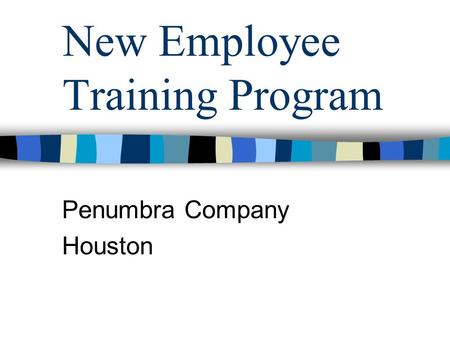 New Employee Training Program