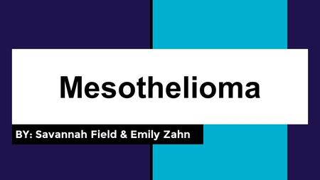 Mesothelioma BY: Savannah Field & Emily Zahn. OUTLINE Vocabulary Background Information Population Affected Symptoms Diagnosis Treatment Conclusion Works.