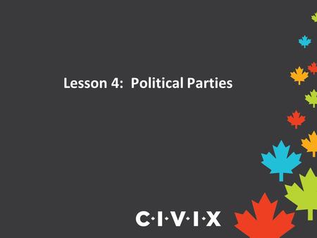 Lesson 4: Political Parties. What is a political ideology? A political ideology is a set of shared ideas or beliefs about how politics and government.