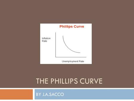 THE PHILLIPS CURVE BY J.A.SACCO. The Phillips Curve 2  Named after A.W. Phillips, Br. Economist (1950’s)  Illustrates the twin objectives of price stability(inflation)