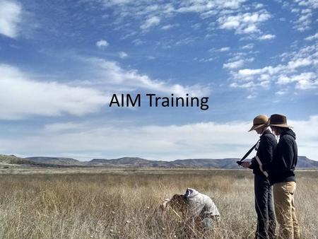 AIM Training. 4 Types of Training Webinars and Online Resources www.landscapetoolbox.org Train the Trainer – State/regional field methods instructors.