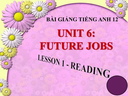 BÀI GIẢNG TIẾNG ANH 12. POLICEENGINEER DOCTOR DENTIST SINGER FARMER TEACHERFOOTBALL PLAYER What job would you like to be in the future ? Why ?
