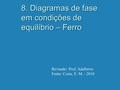 8. Diagramas de fase em condições de equilíbrio – Ferro Revisado: Prof. Adalberto Fonte: Costa, E. M. - 2010.