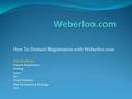 How To Domain Registration with Weberloo.com Our Products Domain Registration Hosting Server SSl Cloud Solutions Web Development & Design SEO.