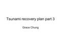 Tsunami recovery plan part 3 Grace Chung. Urban Mayor Strategy 1- I will enforce evacuation drills at all schools to spread awareness of the danger of.