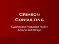 Crimson Consulting Cyclohexane Production Facility Analysis and Design.