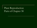 Plant Reproduction Parts of Chapter 38. Once again… Darwin. In a Darwinian view of life, the fitness of an organism is measured only by its ability to.