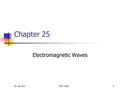 Dr. Jie ZouPHY 11611 Chapter 25 Electromagnetic Waves.