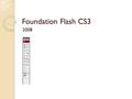 Foundation Flash CS3 2008. Introduction Welcome to Flash CS3 Professional. You have seen a lot of the great stuff Flash can do and it is now time for.