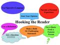 Hooking the Reader Ask a Question ???????? Use Figurative Language Narrate a Personal Experience Use a Quote From a Famous Person State Your Opinion Use.