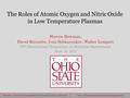 The Roles of Atomic Oxygen and Nitric Oxide in Low Temperature Plasmas Sherrie Bowman, David Burnette, Ivan Schkurenkov, Walter Lempert 68 th International.