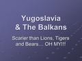 Yugoslavia & The Balkans Scarier than Lions, Tigers and Bears… OH MY!!!