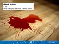 Blood stains 4.10 What can you tell from a blood stain?