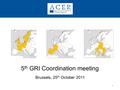 Click to edit Master title style 1 5 th GRI Coordination meeting Brussels, 25 th October 2011.