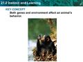 27.2 Instinct and Learning KEY CONCEPT Both genes and environment affect an animal’s behavior.