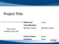 Project Title Team Leadname Team MembersMember names Process Ownername Championname Insert your company logo here.