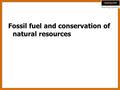 Fossil fuel and conservation of natural resources.