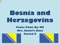 Bosnia and Herzegovina Power Point By: MC Mrs. Count’s Class Period 9.