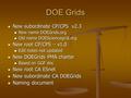 DOE Grids New subordinate CP/CPS v2.3 New subordinate CP/CPS v2.3 New name DOEGrids.org New name DOEGrids.org Old name DOESciencegrid.org Old name DOESciencegrid.org.