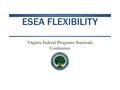 ESEA FLEXIBILITY Virginia Federal Programs Statewide Conference.