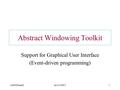 Cs884(Prasad)java12AWT1 Abstract Windowing Toolkit Support for Graphical User Interface (Event-driven programming)